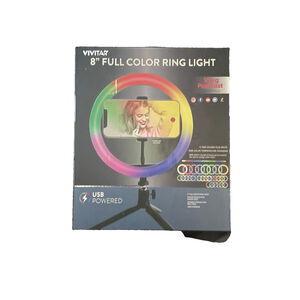 Vivitar 8" Full Color Ring Light USB Powered 15 RGB Colors plus White